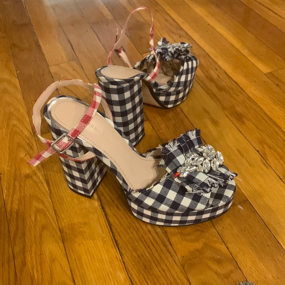 Ara Gingham High Heels with embellishments